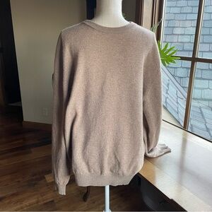 Daniel Bishop 100% Cashmere Classic Tan Crew Neck Sweater size XL